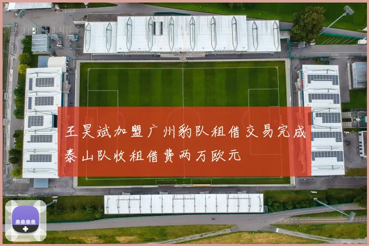 王昊斌加盟广州豹队租借交易完成泰山队收租借费两万欧元